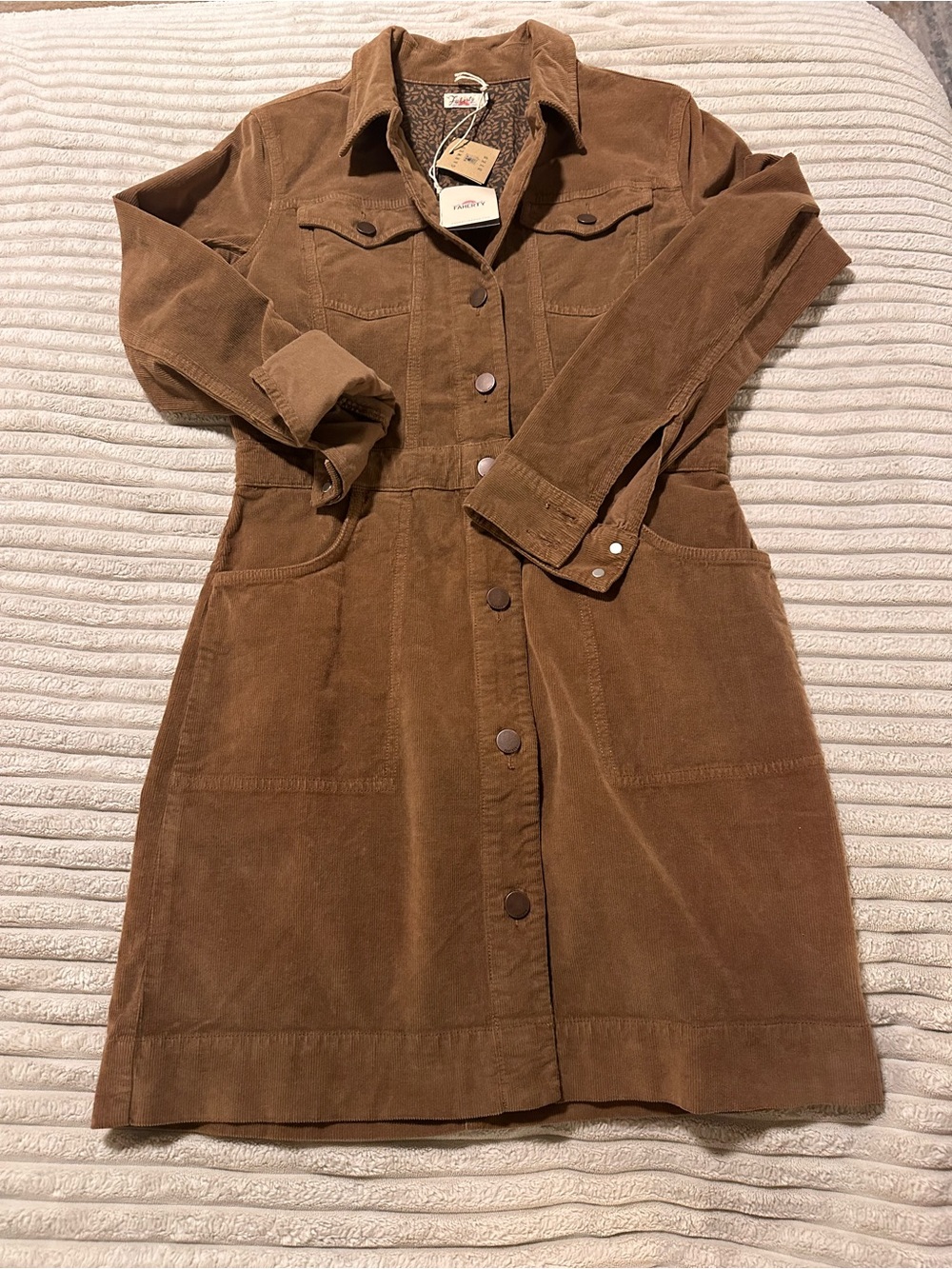Faherty Brown Corduroy mini dress